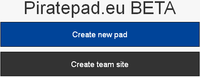 Piratepad.eu BETA welcome screenshot